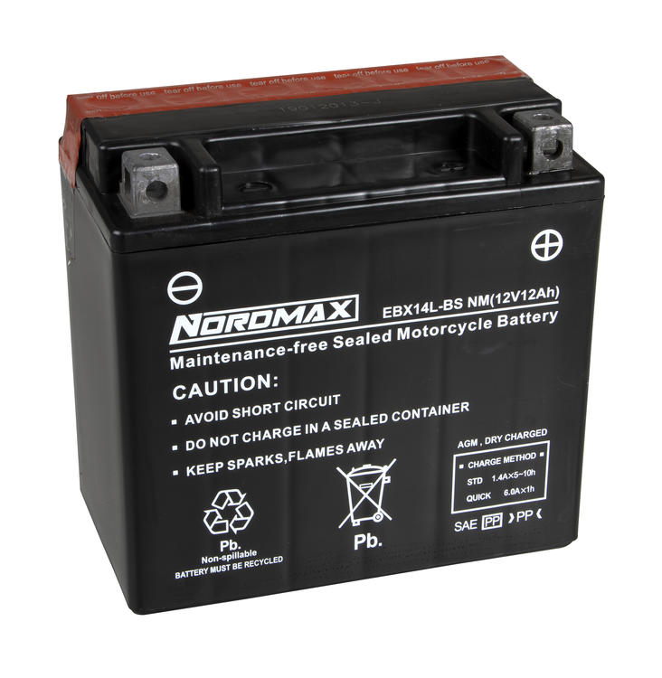 EBX14L-BS | Startbatteri MC 12v 12Ah AGM