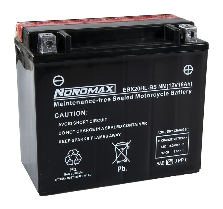 EBX20HL-BS | Startbatteri MC 12v 18Ah AGM