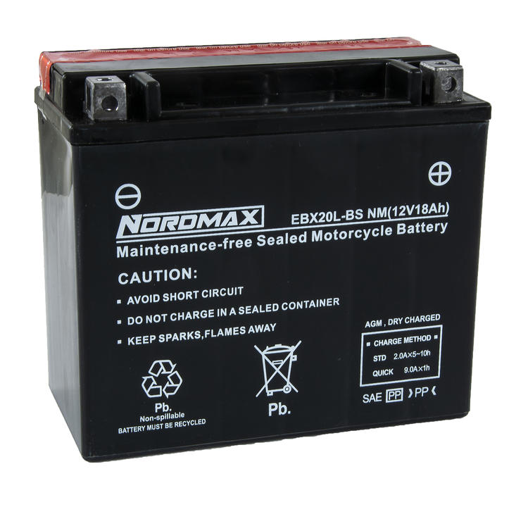 EBX20-BS | Startbatteri MC 12v 18Ah AGM