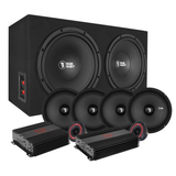 Bass Habit raggarpaket med 4-pack 6.5" midbasar, baslåda och Rebel-slutsteg