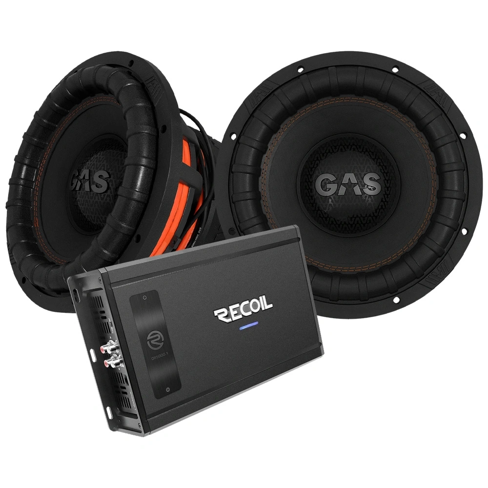 2-pack GAS MAX S2-12D1 med Recoil DII 5000.1, 2x12" baspaket