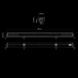 Strands Skylord LED bar 40", vit/amber, inbyggd relä, kabelhärva
