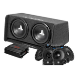 JL Audio CP212-W0v3 med RA1200W, KD-X382BT och DLS-högtalare, helhetspaket