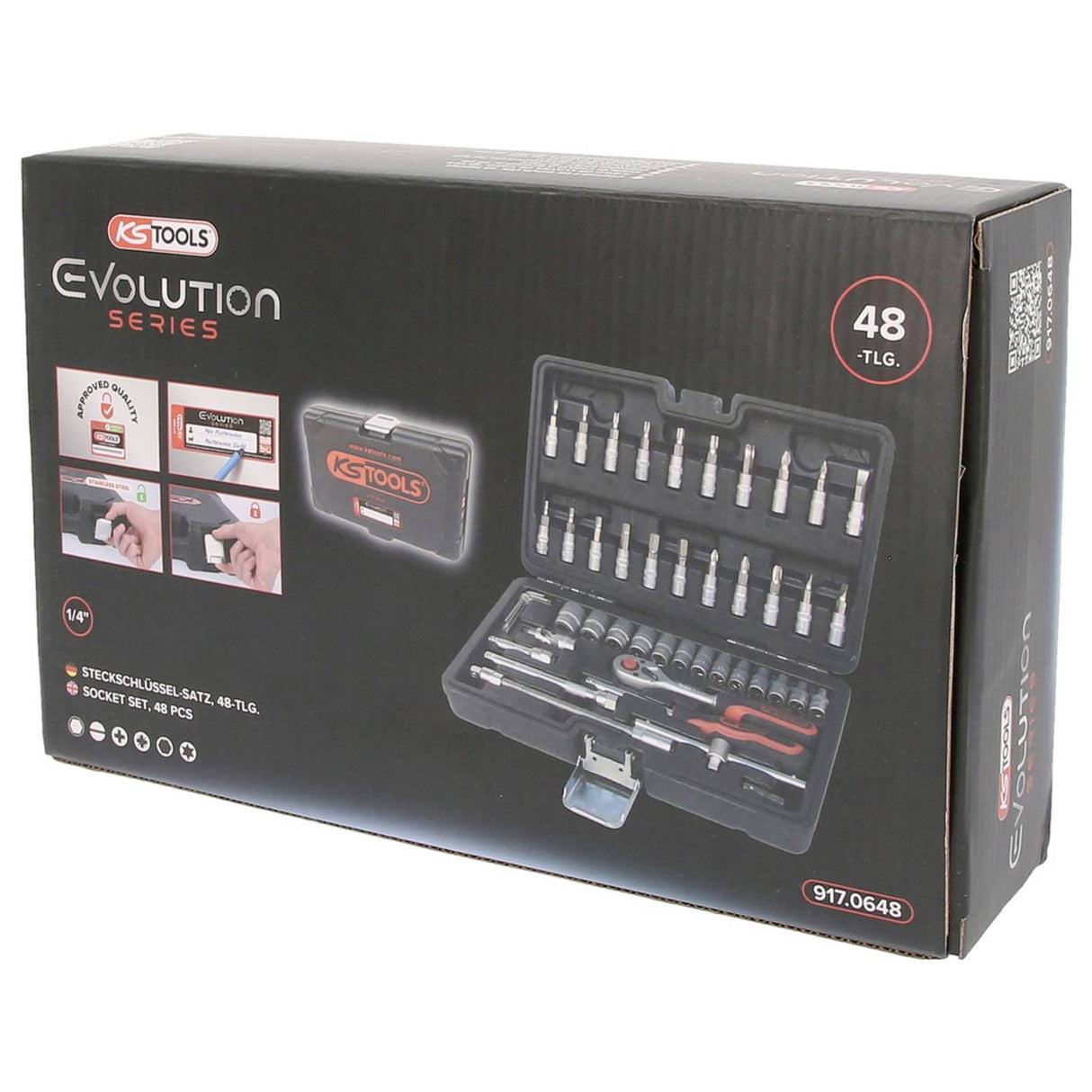 INSTICKSNYCKELSATS 1/4" – 48 delar – KS Tools 917.0648