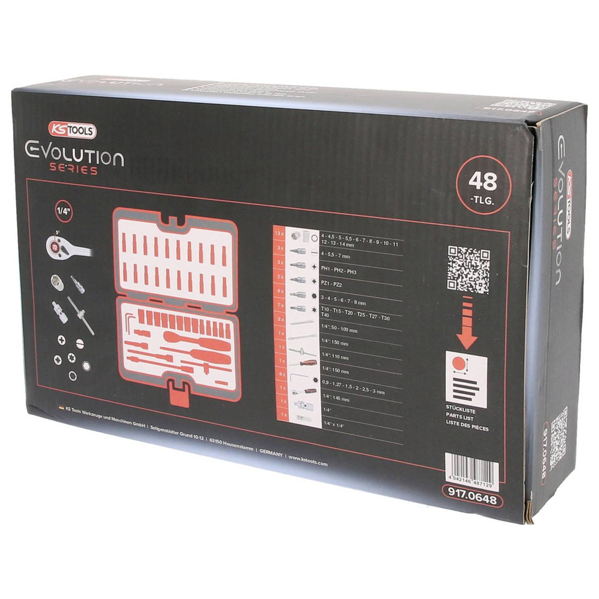 INSTICKSNYCKELSATS 1/4" – 48 delar – KS Tools 917.0648