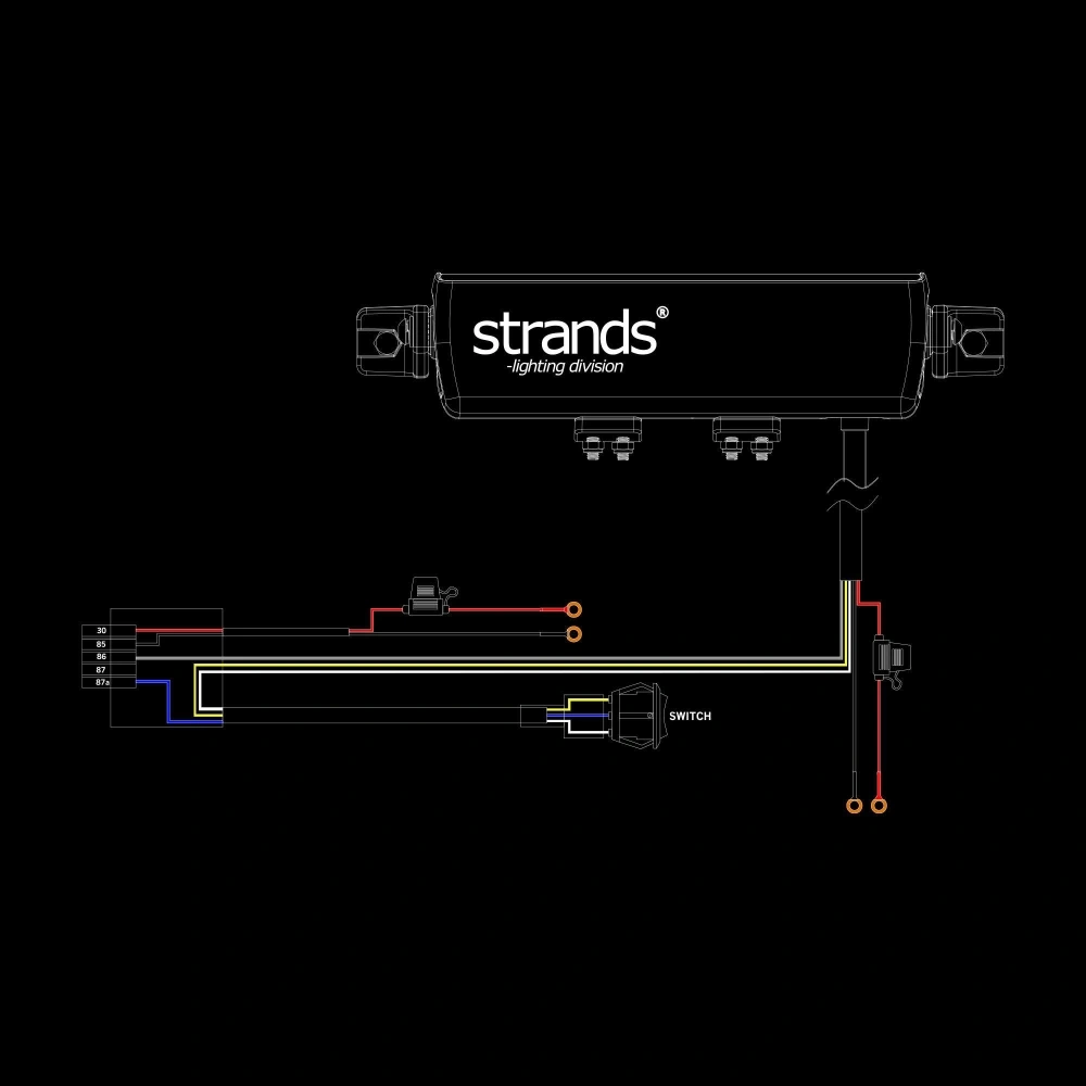 Strands Skylord LED bar 10", vit/amber positionsljus, inbyggd relä
