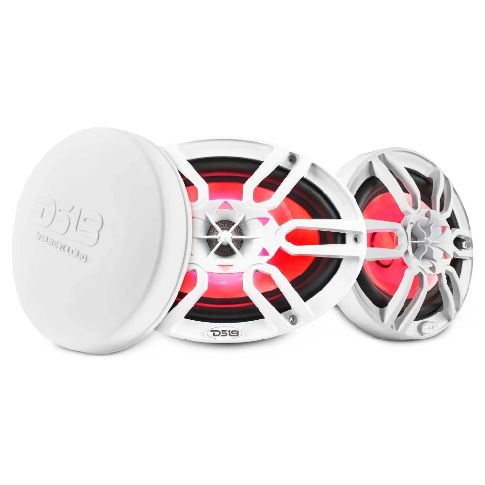 DS18 NXL-69/WH, vita 6x9 tums marinhögtalare med LED, par