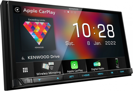Kenwood DMX8021DABS, bilstereo med DAB+, trådlös CarPlay & Android Auto