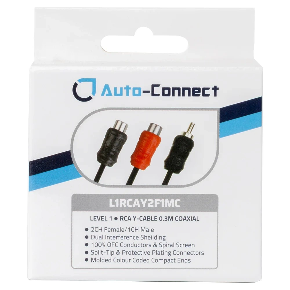 Auto-Connect koaxial Y-splitt lågnivå 2 hona-1 hane, Level 1