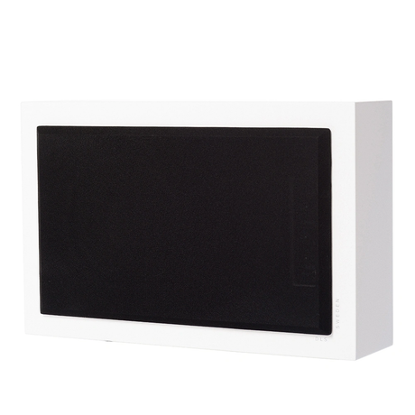 2-pack DLS Flatsub 8.2 vägghängningsbar aktiv subwoofer, mattvit