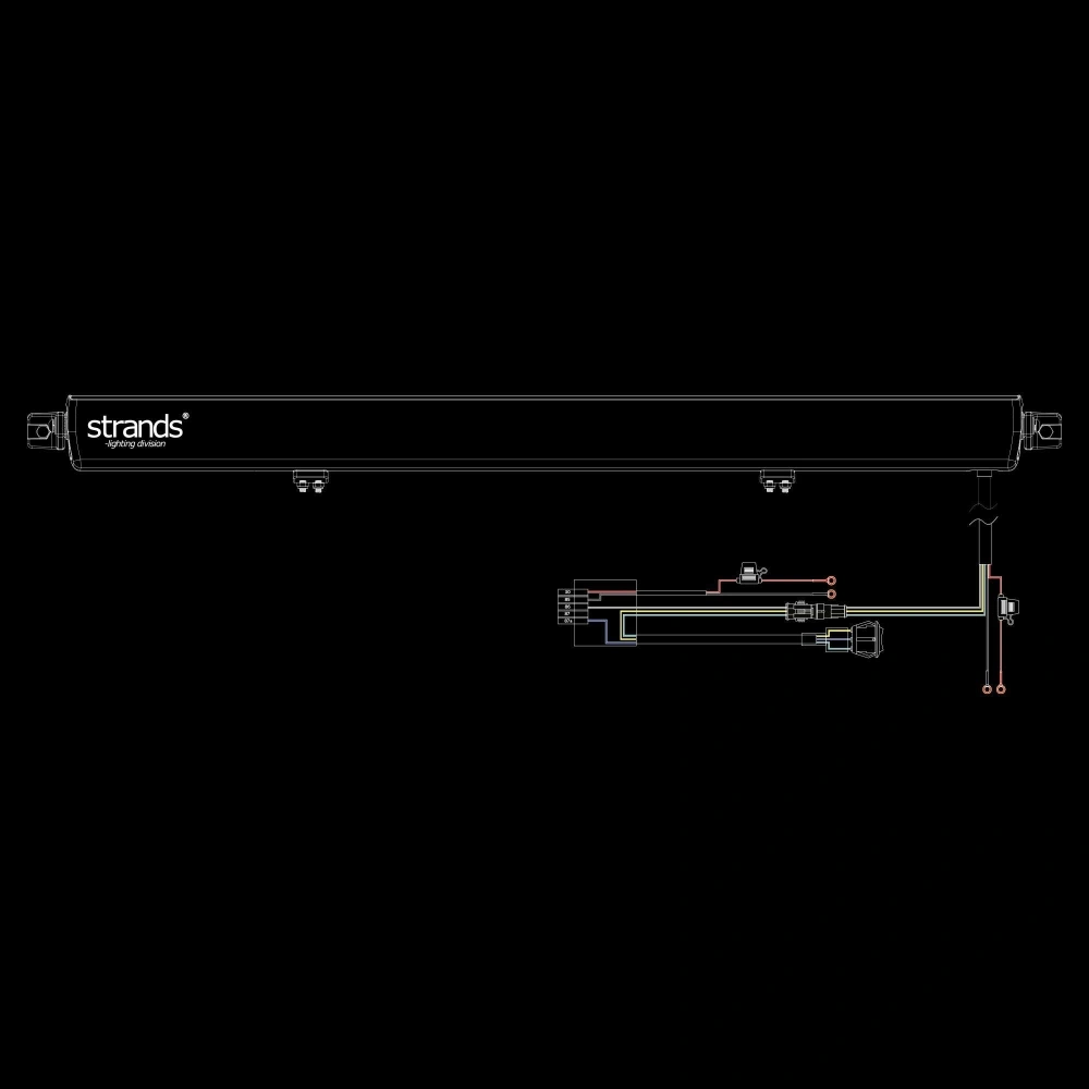 Strands Skylord LED bar 40", vit/amber, inbyggd relä, kabelhärva