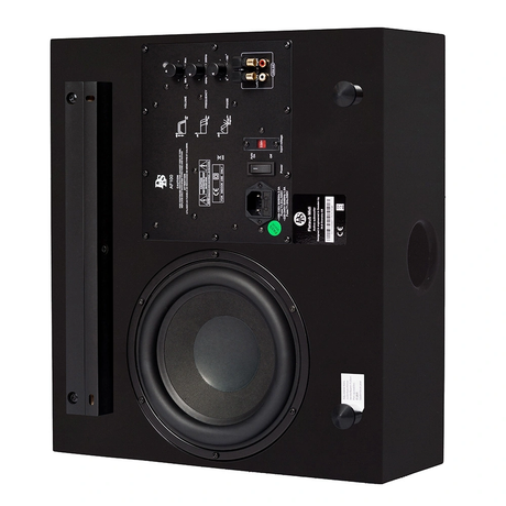 2-pack DLS Flatsub Midi vägghängningsbar aktiv subwoofer, mattsvart