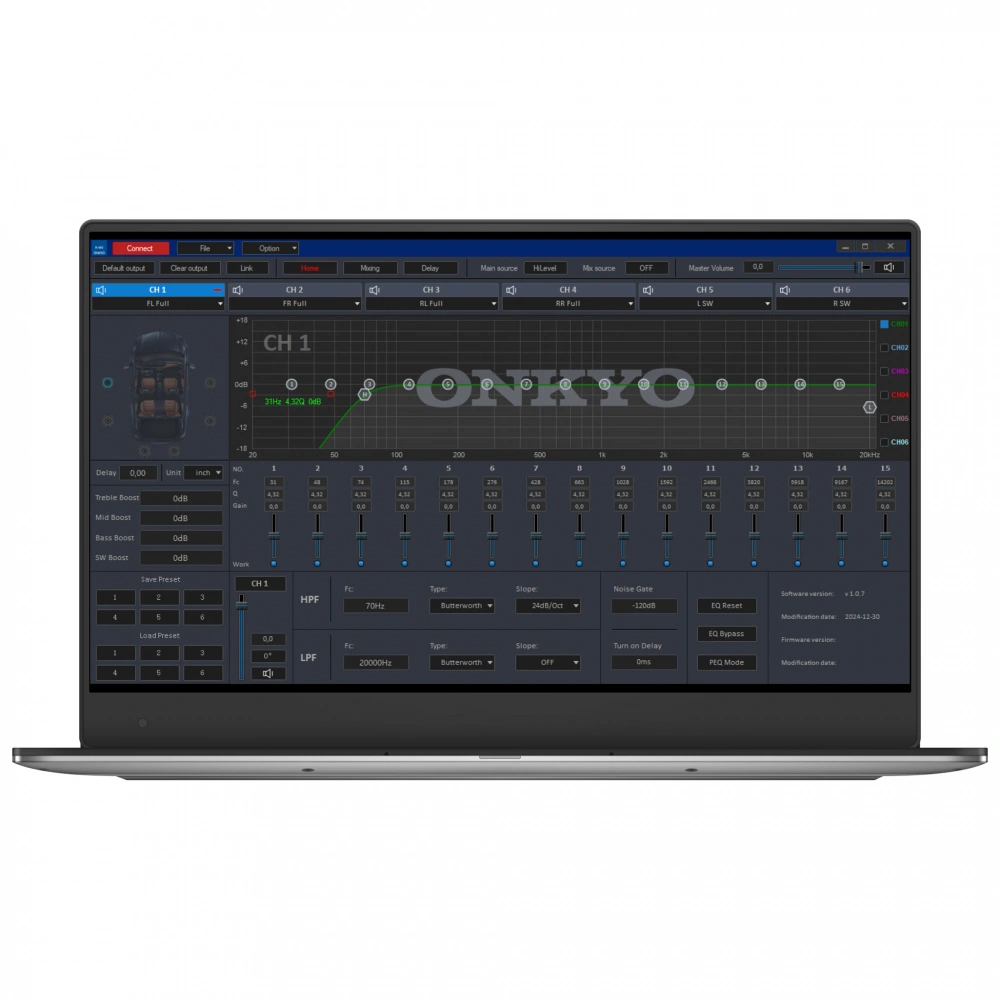 Onkyo R-MS10, 6-kanalig DSP med inbyggd förstärkare och Bluetooth