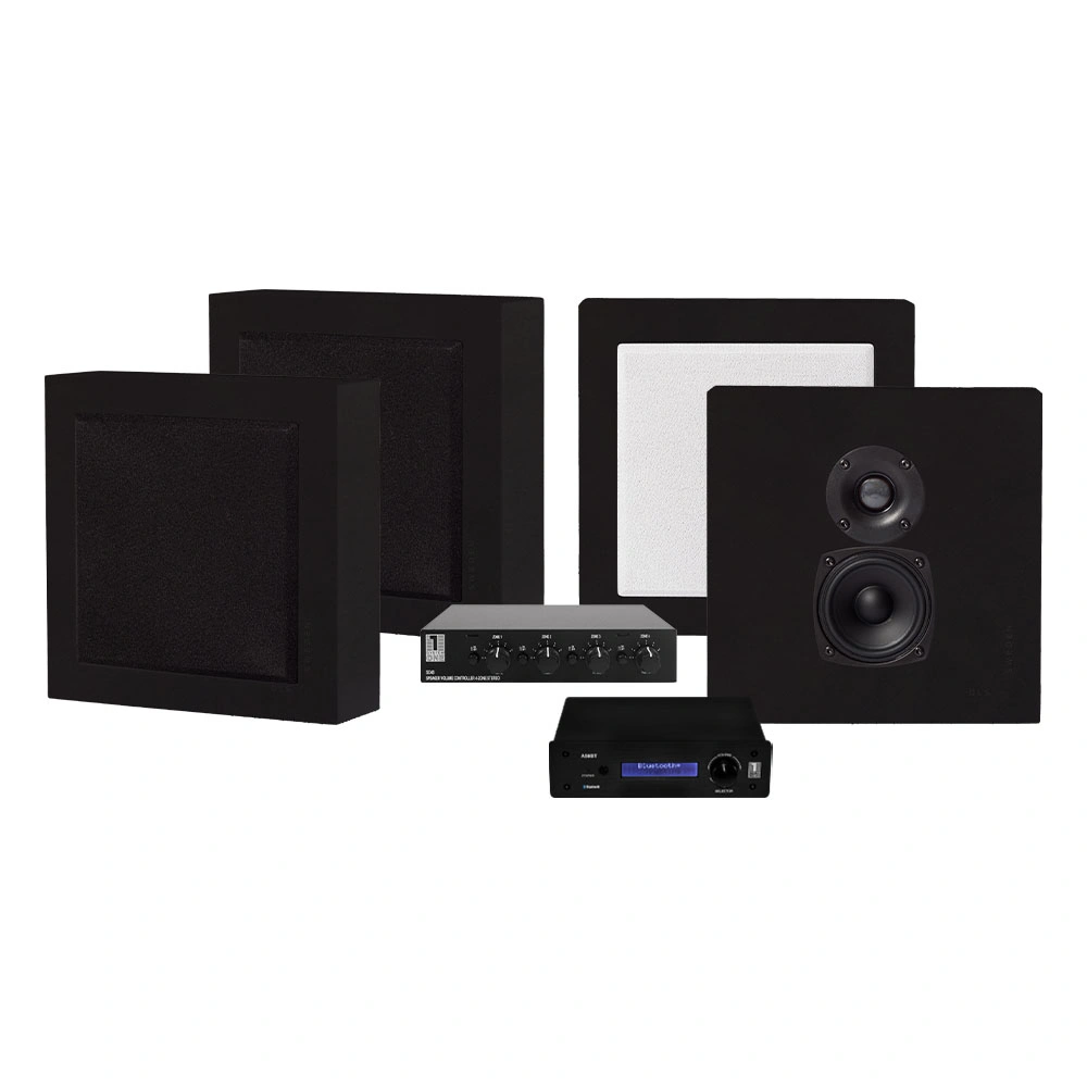 System One A50BT, SC4B & 2 par mattsvarta DLS Flatbox Mini9976