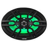 DS18 NXL-69/BK, svarta 6x9 tums marinhögtalare med LED, par