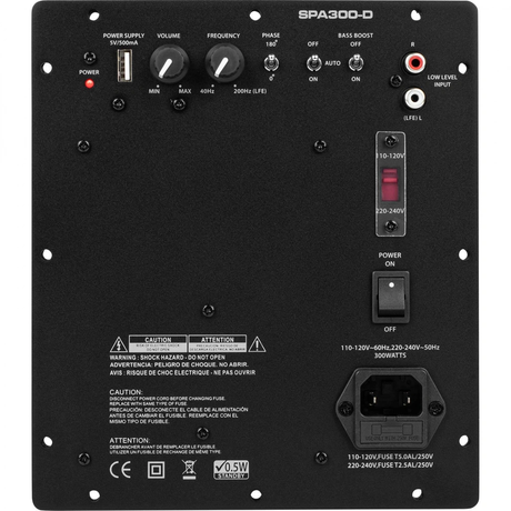 Dayton Audio SPA300-D, 300W inbyggnadsförstärkare för bas