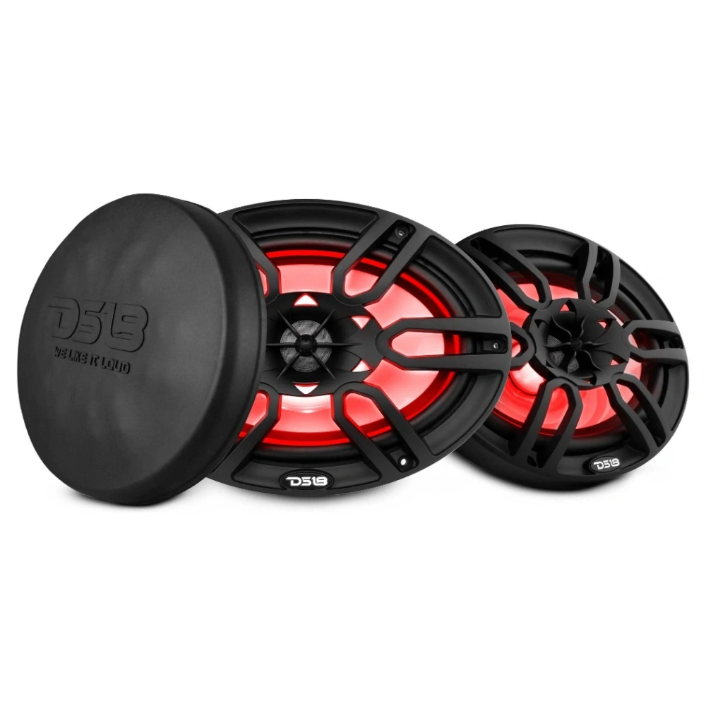 DS18 NXL-69/BK, svarta 6x9 tums marinhögtalare med LED, par