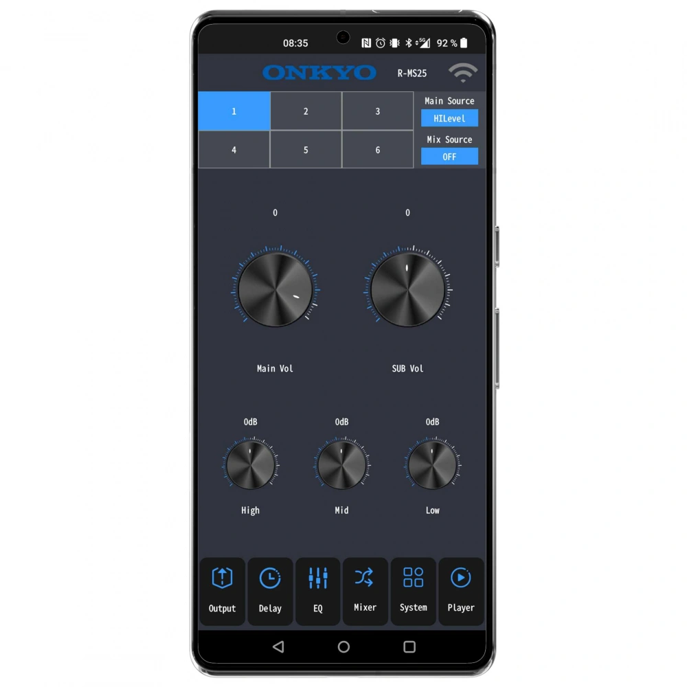 Onkyo R-MS25, 8-kanalig DSP med inbyggd förstärkare och Bluetooth