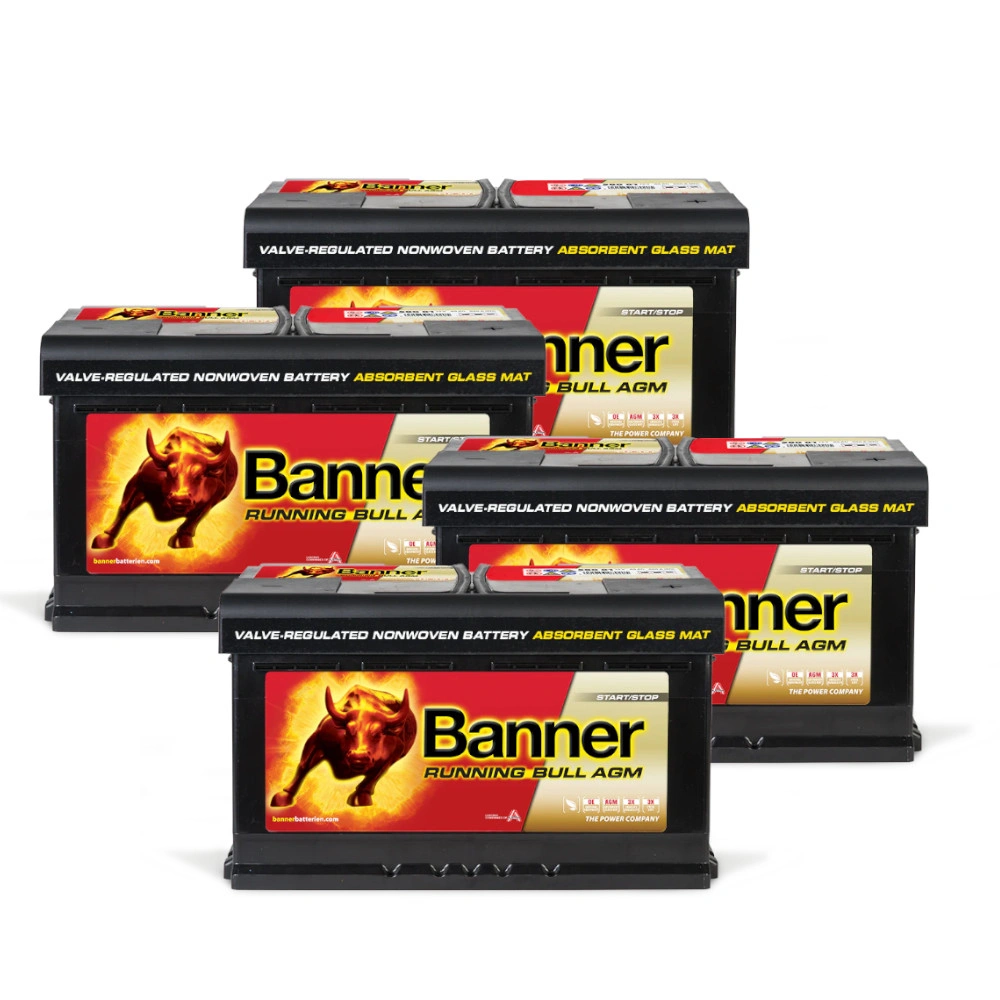 Batteripaket, 4 stycken Banner 80Ah AGM