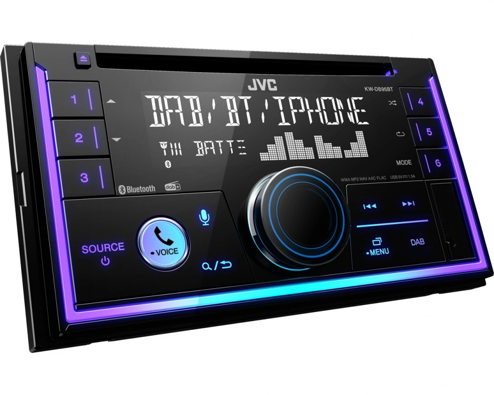 JVC KW-DB95BT, bilstereo med Bluetooth och DAB