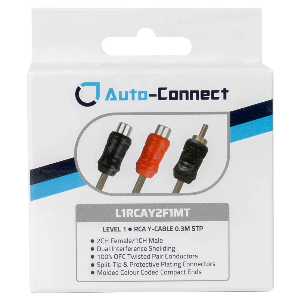 Auto-Connect tvinnad Y-splitt lågnivå 2 hona-1 hane, Level 1