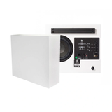 2-pack DLS Flatsub Midi vägghängningsbar aktiv subwoofer, mattvit