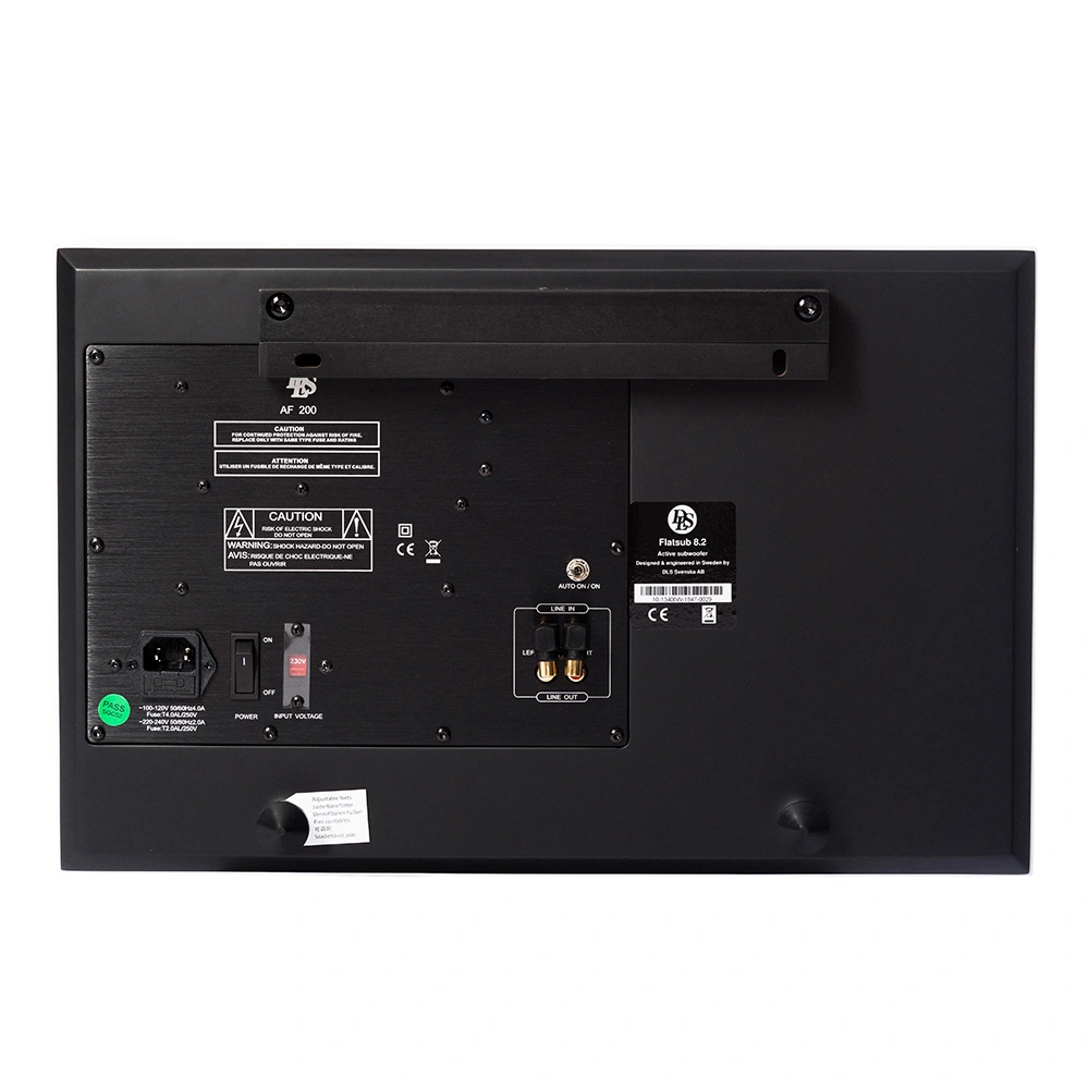 DLS Flatsub 8.2 vägghängningsbar aktiv subwoofer, mattvit