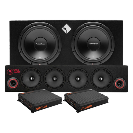 Rockford Fosgate R2-2X12  A-traktor paket med Tershine tillbehör, Kaxigt raggarkit