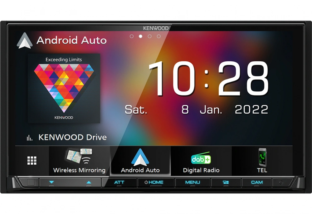 Kenwood DMX8021DABS, bilstereo med DAB+, trådlös CarPlay & Android Auto