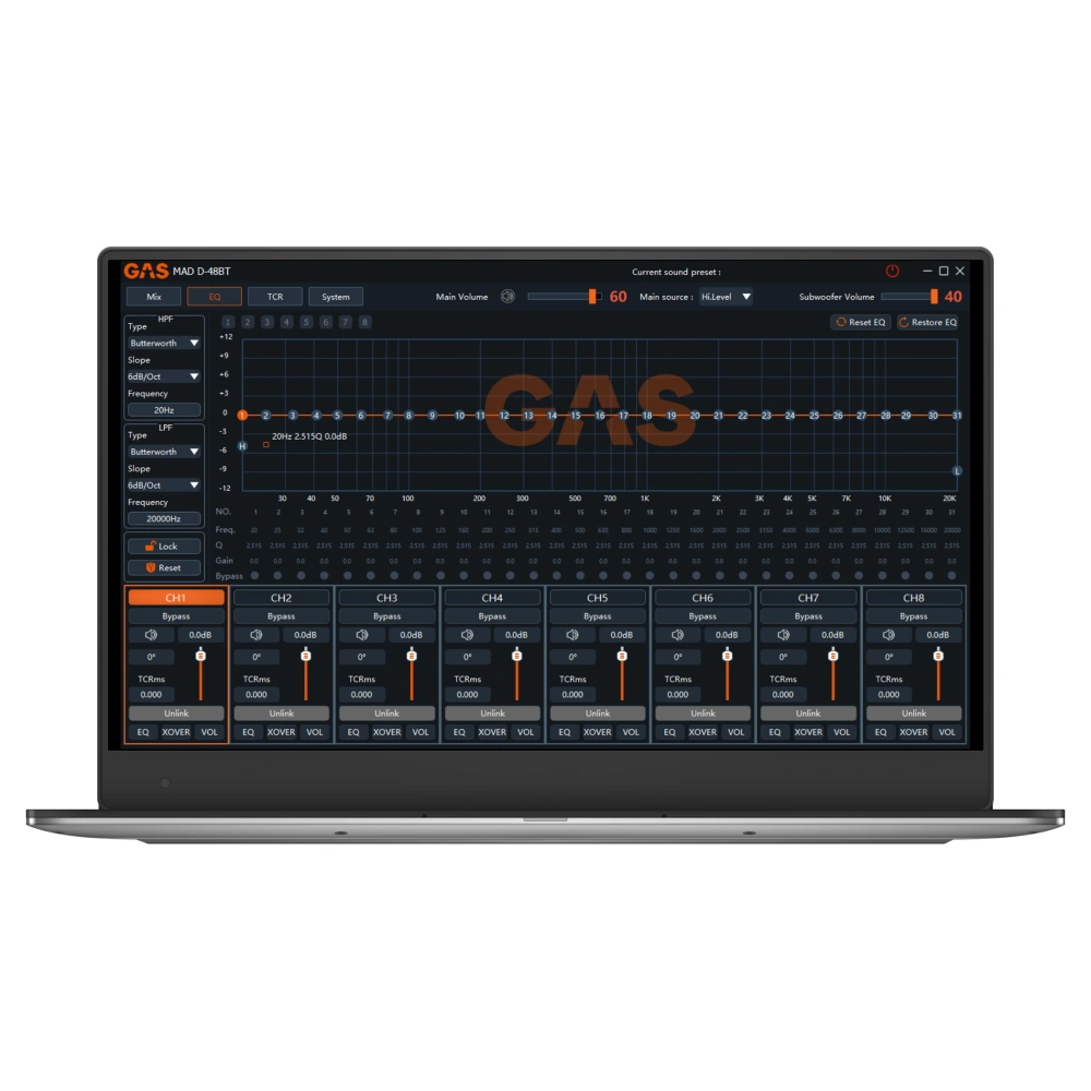 GAS MAD D-48BT, 8-kanalig DSP med Bluetooth