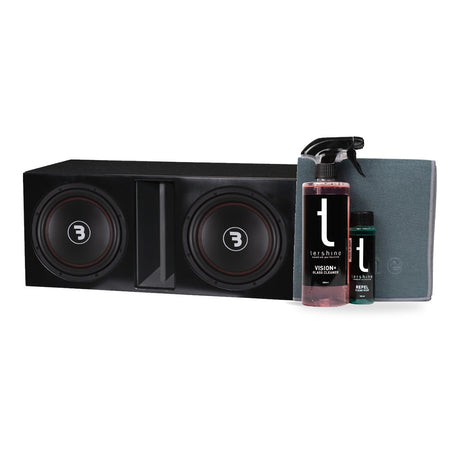 2-pack Bass Habit E300D2 i portad baslåda med Tershine Glasrengöringspaket