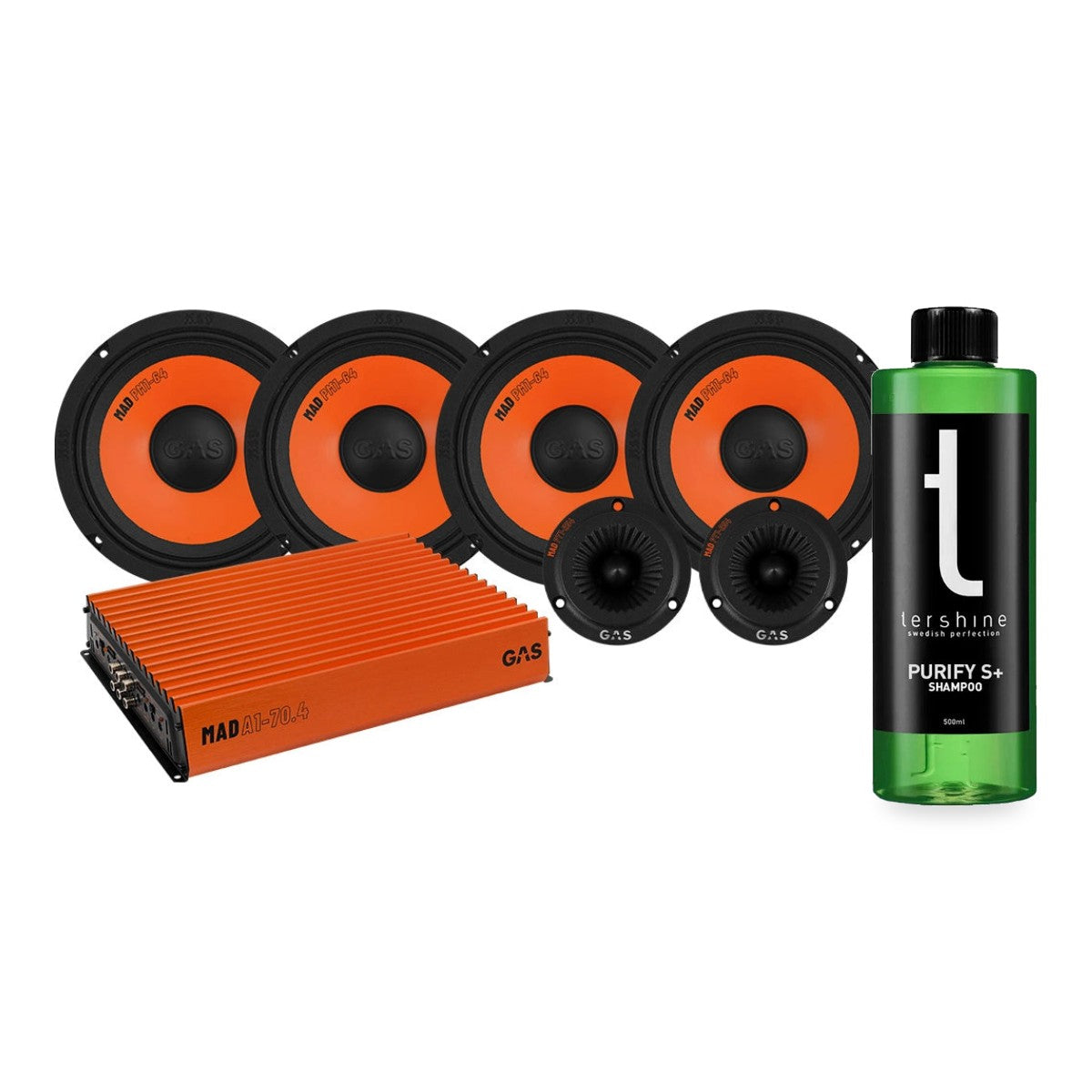 4-pack MAD PM1-64 med MAD PT1-254 SPL-paket med Tershine Purify S+