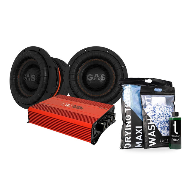 2-pack GAS MAX S2-10D1 & SPL ELITE 5100.1DF med Tershine Tvättpaket