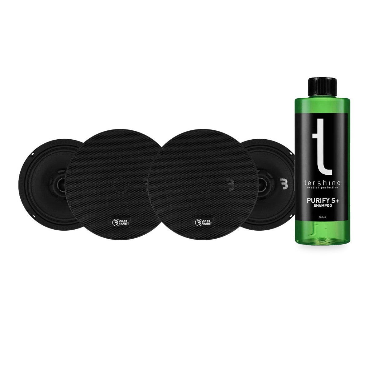 4-pack Bass Habit SPL Elite SE165CX med Tershine Purify S+