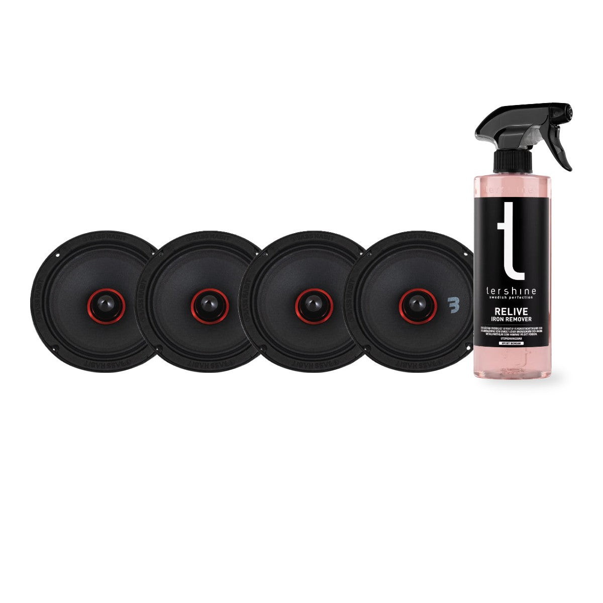 4-pack Bass Habit SPL Elite SE165M 6.5" midbas med Tershine Relive