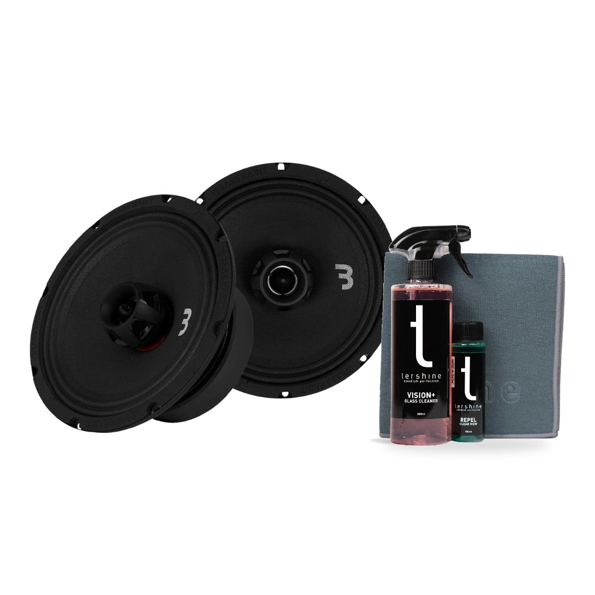 2-pack Bass Habit SPL Elite SE200CX med Tershine Glasrengöringspaket