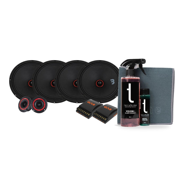 4-pack Bass Habit SE250M och SP25A SPL-paket med Tershine Glasrengöringspaket