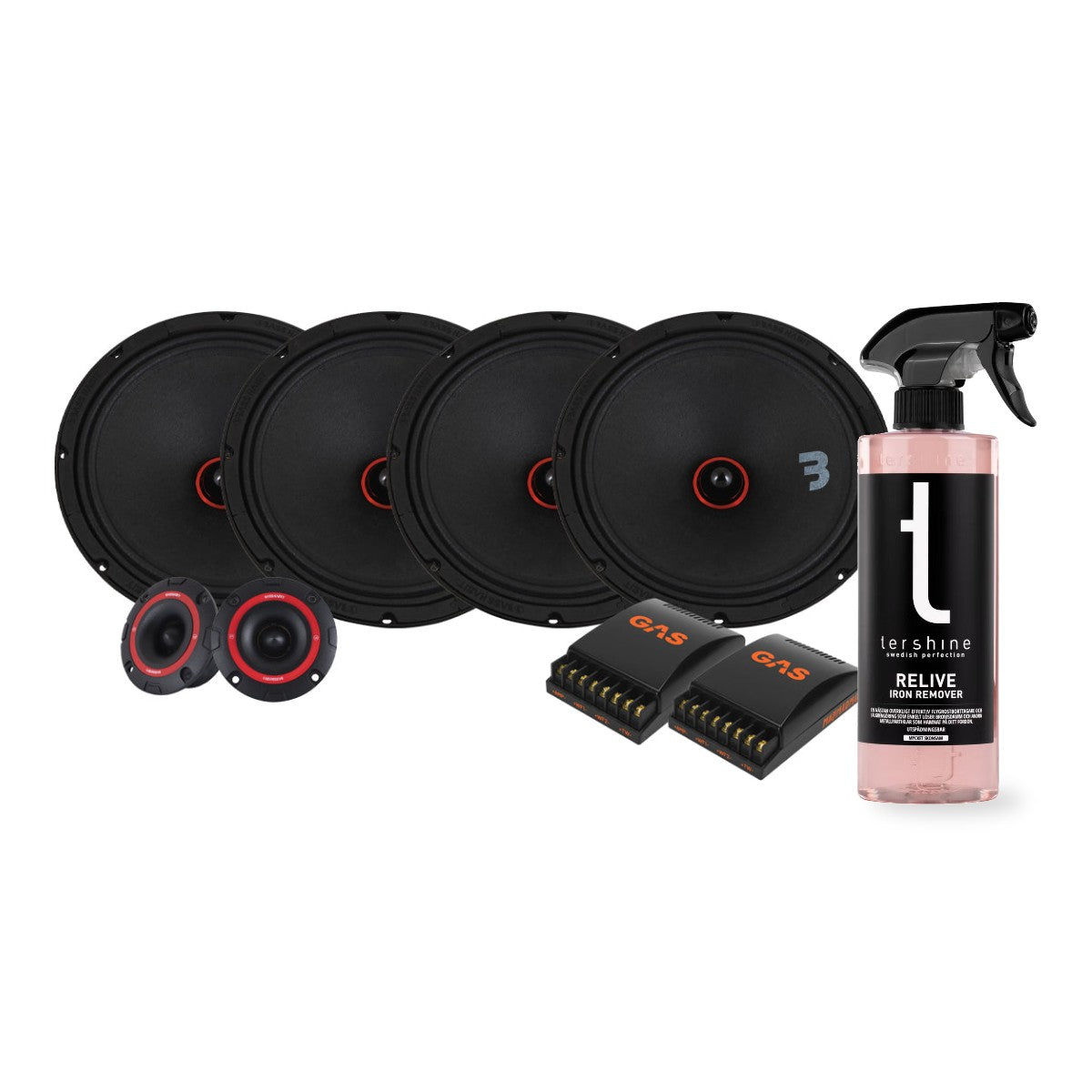 4-pack Bass Habit SE250M och SP25A SPL-paket med Tershine Relive