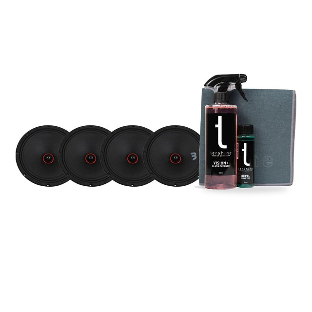 4-pack Bass Habit SPL Elite SE250M 10" midbas med Tershine Glasrengöringspaket