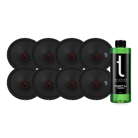 8-pack Bass Habit SPL Elite SE250M 10" midbas med Tershine Purify S+