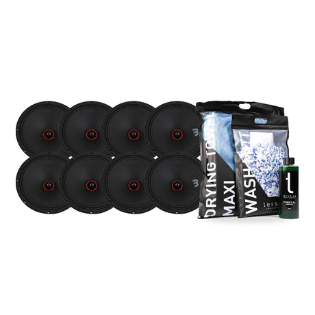 8-pack Bass Habit SPL Elite SE250M 10" midbas med Tershine Tvättpaket