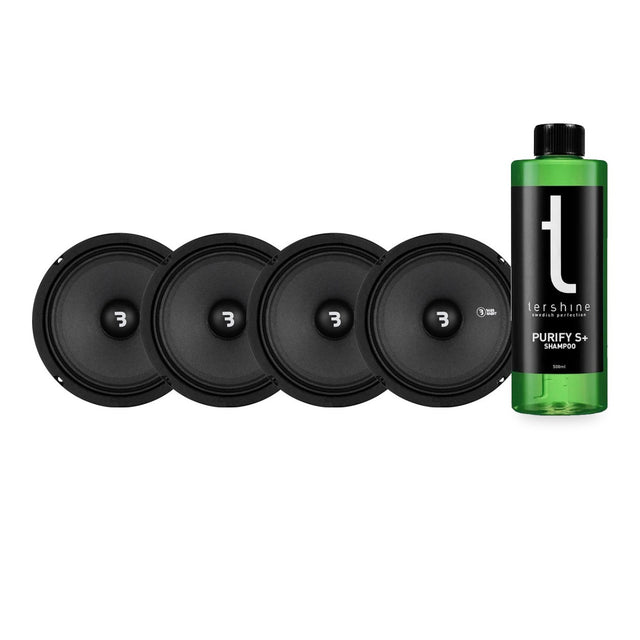 4-Pack Bass Habit SP165M 6.5tums midbas med Tershine Purify S+