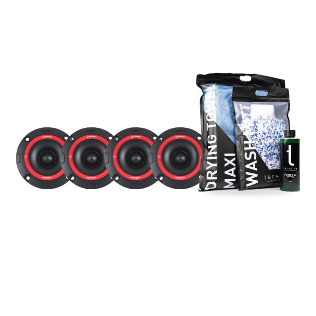4-pack Bass Habit SPL Play SP25A SPL-diskant med Tershine Tvättpaket