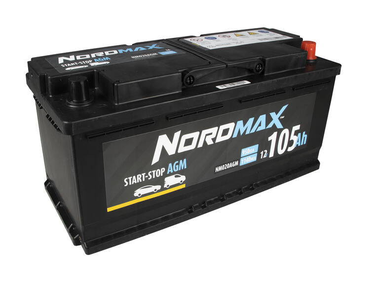 Startbatteri Nordmax AGM (Start-stopp) 105Ah 950A