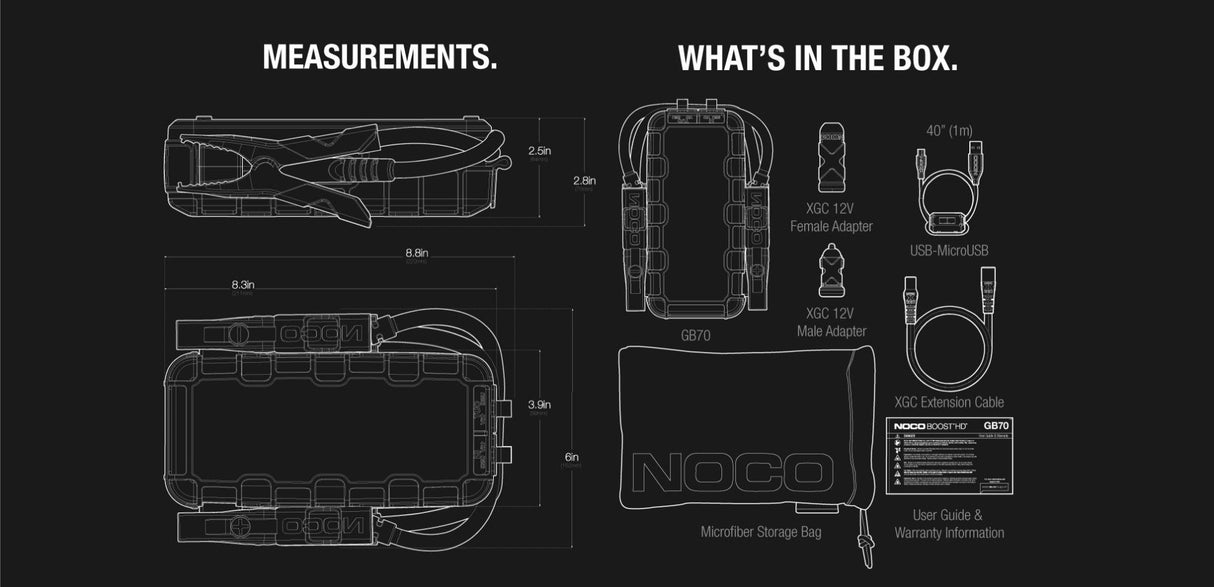 NOCO Boost HD GB70, 12V startbooster på 2000A