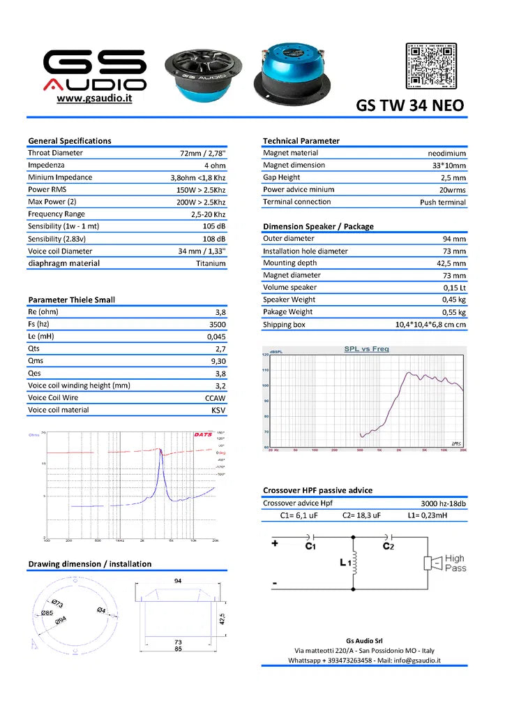 GS Audio TW34NEO